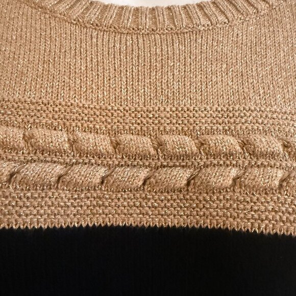 Charter Club Metallic Colorblock Sweater | PM | Black & Gold Holiday Knit - Picture 5 of 9